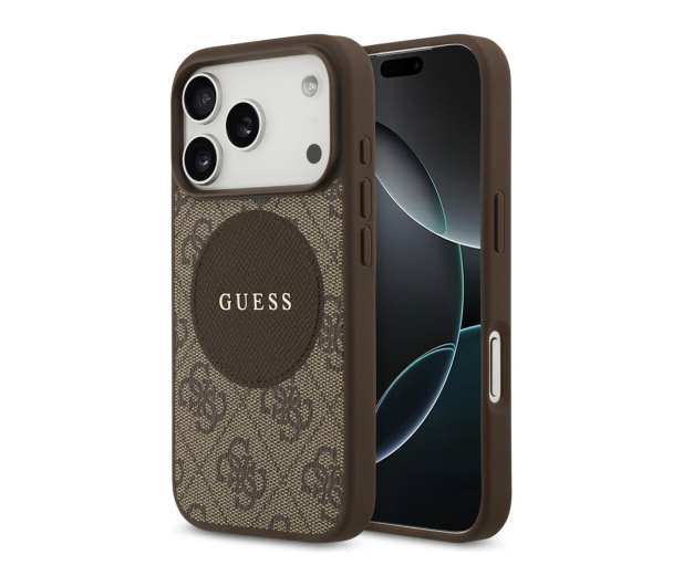 Guess 4G Circle Classic Logo MagSafe do iPhone 17 Pro brązowy - 1365487 - zdjęcie
